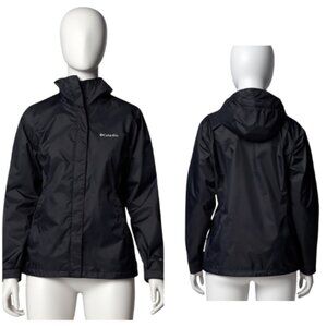 Columbia Women’s Arcadia II Waterproof Lightweight Hooded Rain Jacket  Black